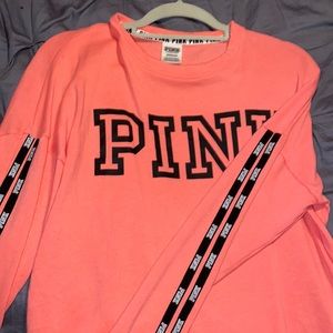 Hot Pink Long Sleeve Crewneck (VS Pink)